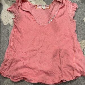 We The Free Coral Short Sleeve Tee small